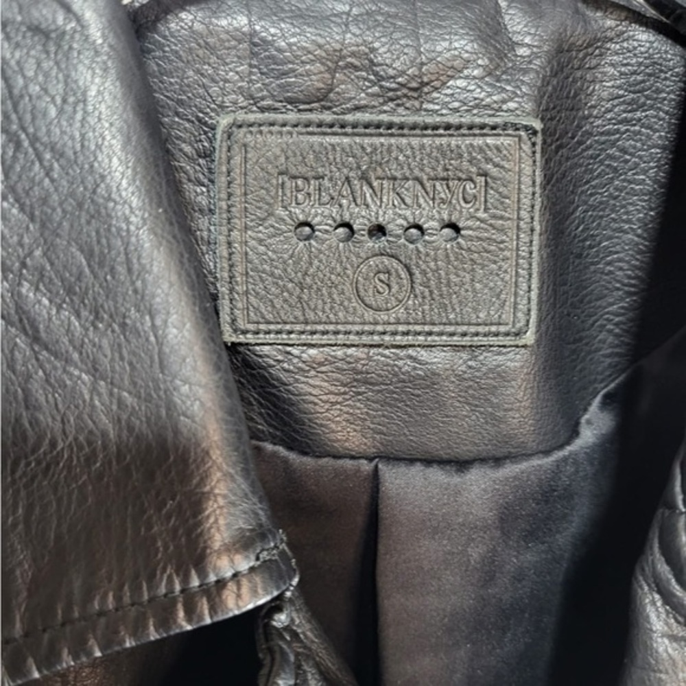 NEW Blank NYC Secret Keeper Faux Leather Embroidered Painted Jacket in Black - Picture 3 of 14